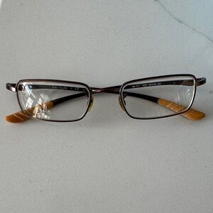 Ray-Ban Men's Rectangular Metal Glasses in Brown and Black